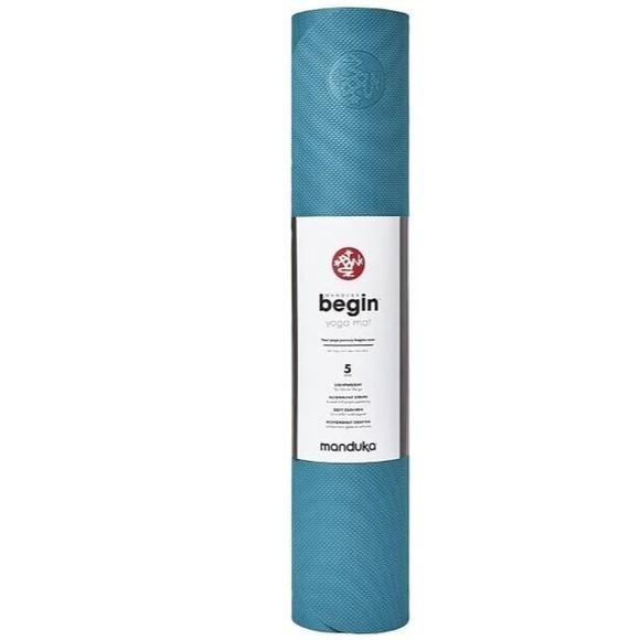 NEW Manduka Begin Premium Yoga Mat, Bondi Blue 68x24in 5mm Thick - FAST US SHIP - Picture 1 of 2